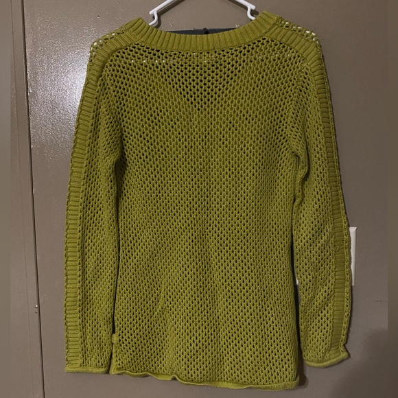 chicos lime green long sleeve crochet / knit top - size 1 - slime color - cotton - Picture 7 of 7